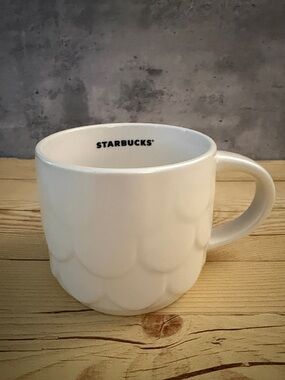 Starbucks Cream Scallop-Texture Ceramic Mermaid Mug
